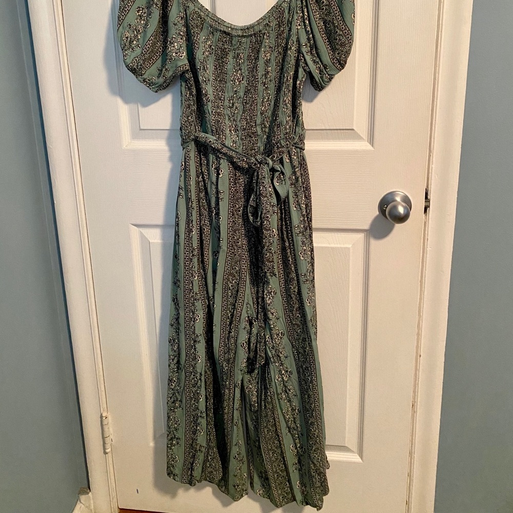 Green & Black Paisley Romper/ Jumpsuit